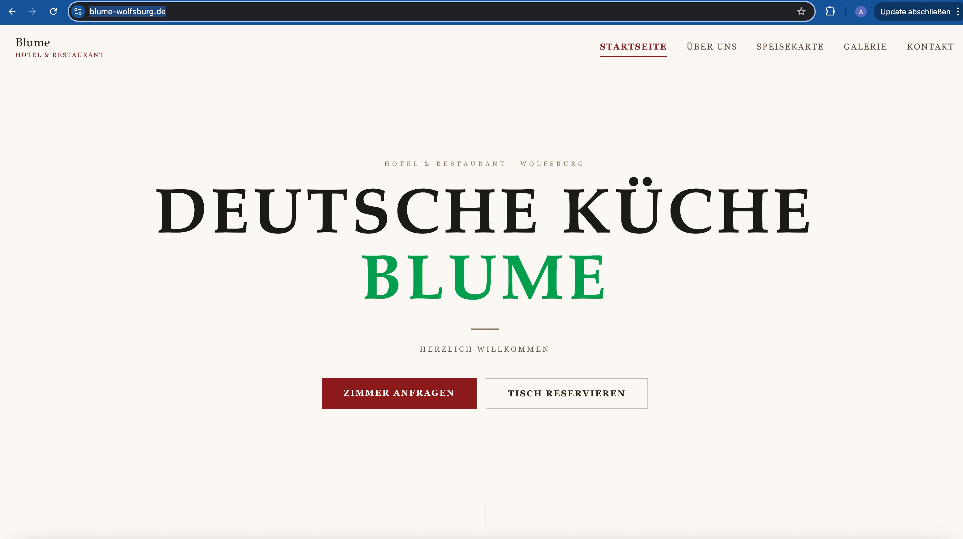 Blume – Website Referenz