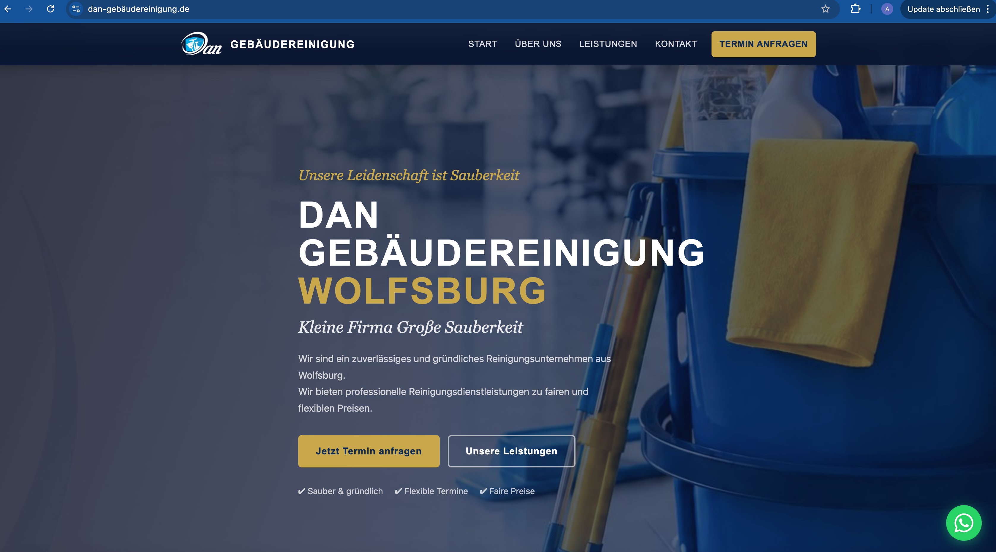 Dan Reinigung – Website Referenz