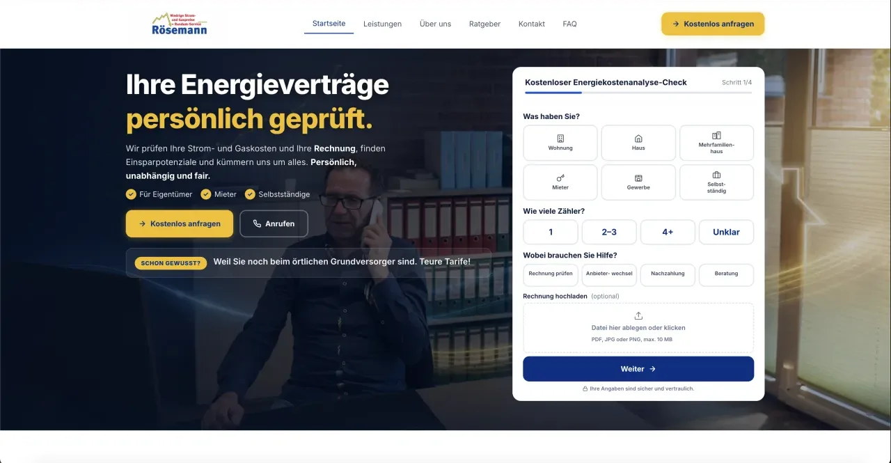 Rösemann Energiekosten, Website Referenz